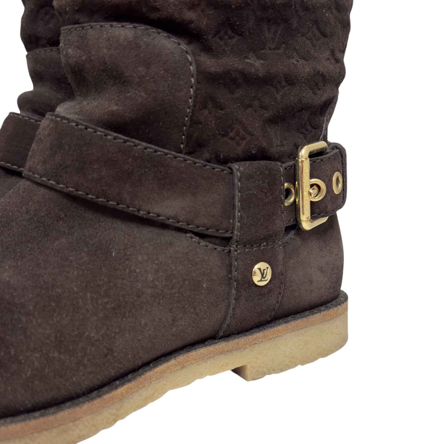 LOUIS VUITTON Snowball 老花 毛毛靴