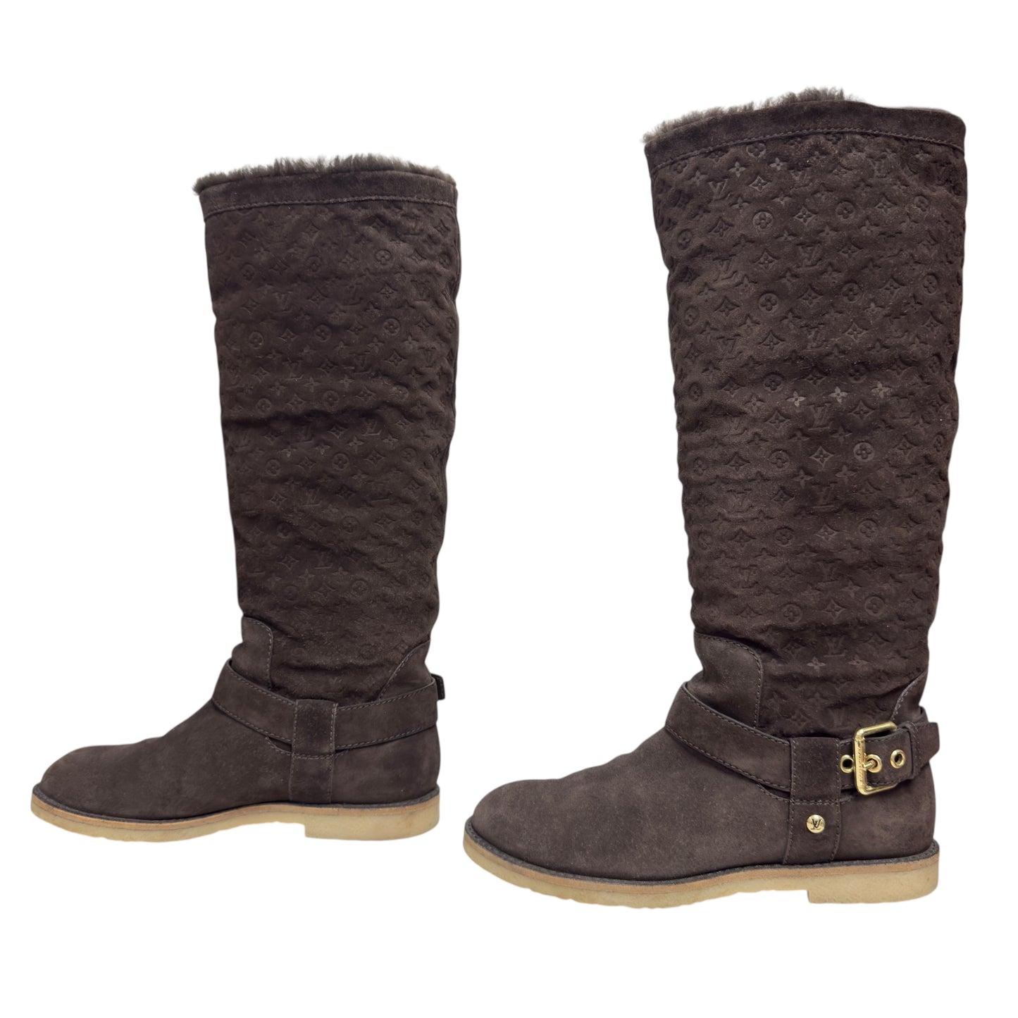 LOUIS VUITTON Snowball 老花 毛毛靴