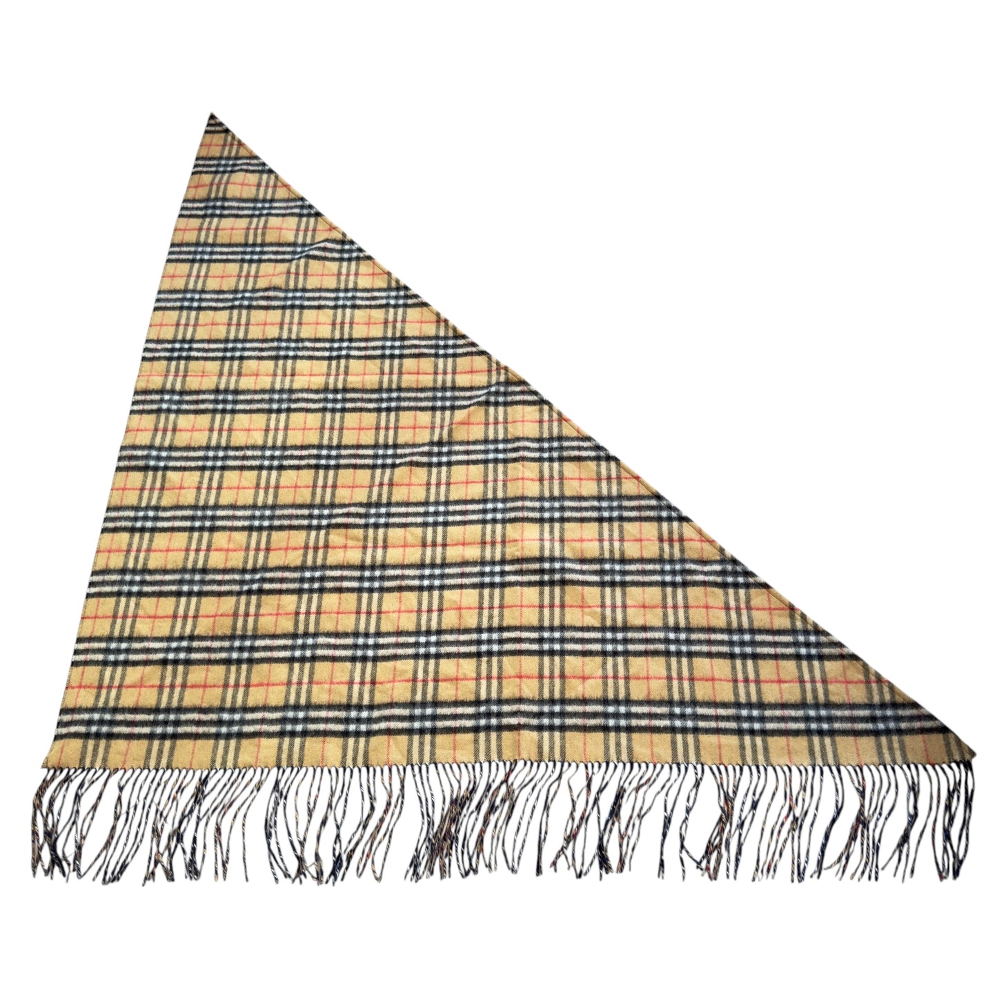 BURBERRY 經典格紋 純羊絨 三角圍巾