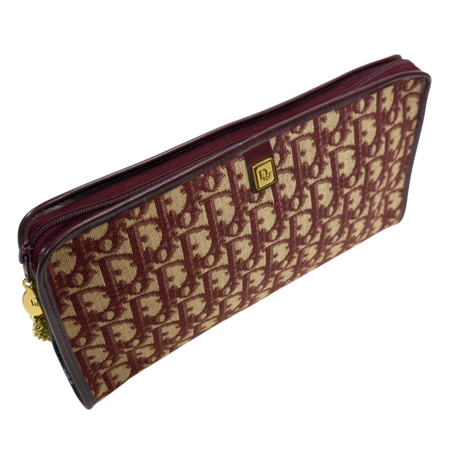 DIOR *自加鏈＞送無品牌扣＋無品牌鏈帶* 中古 刺繡老花 oblique 肩背包