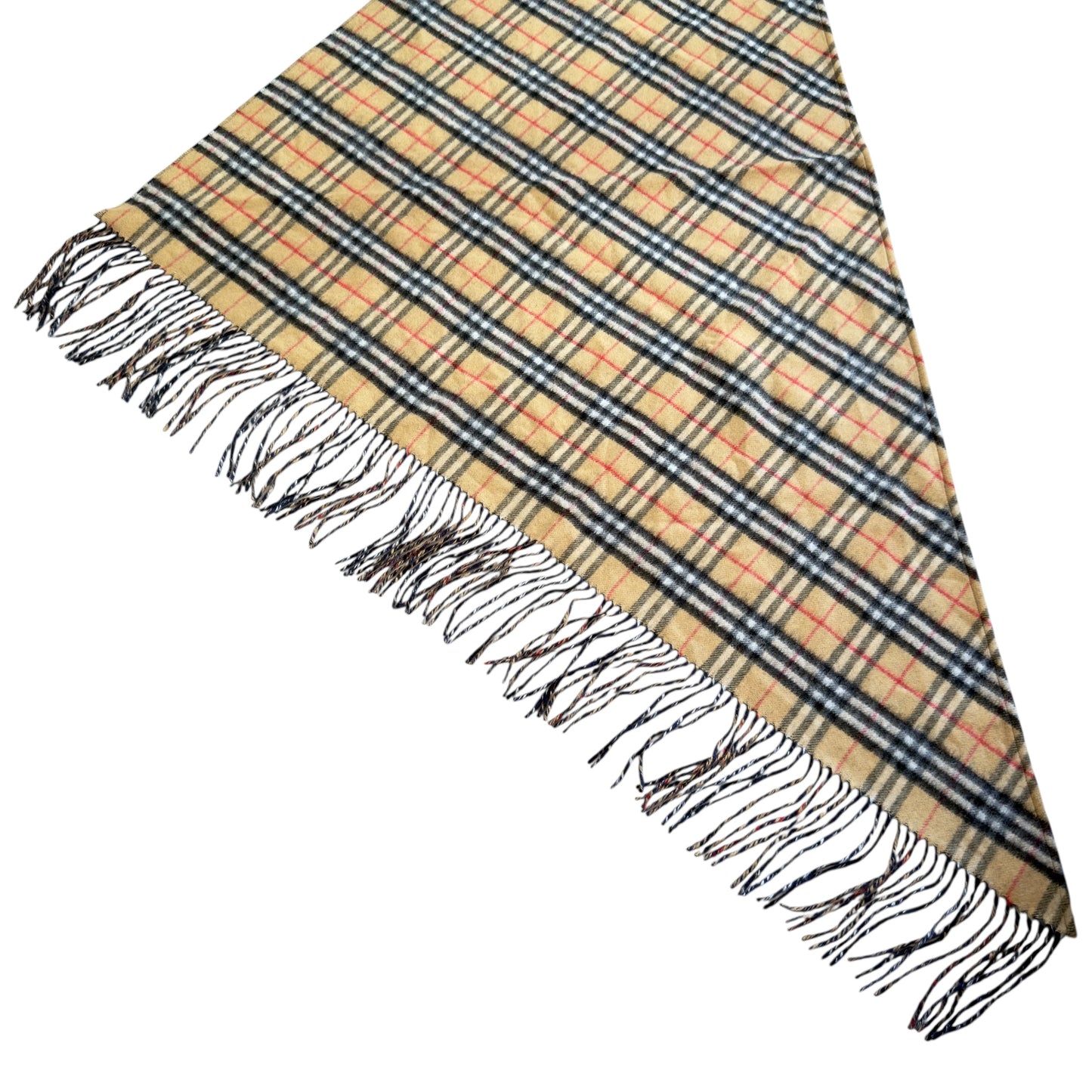 BURBERRY 經典格紋 純羊絨 三角圍巾