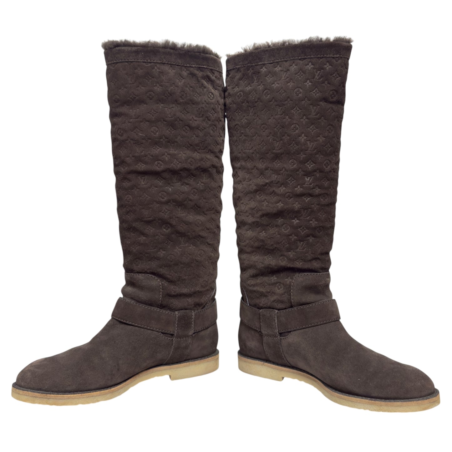 LOUIS VUITTON Snowball 老花 毛毛靴