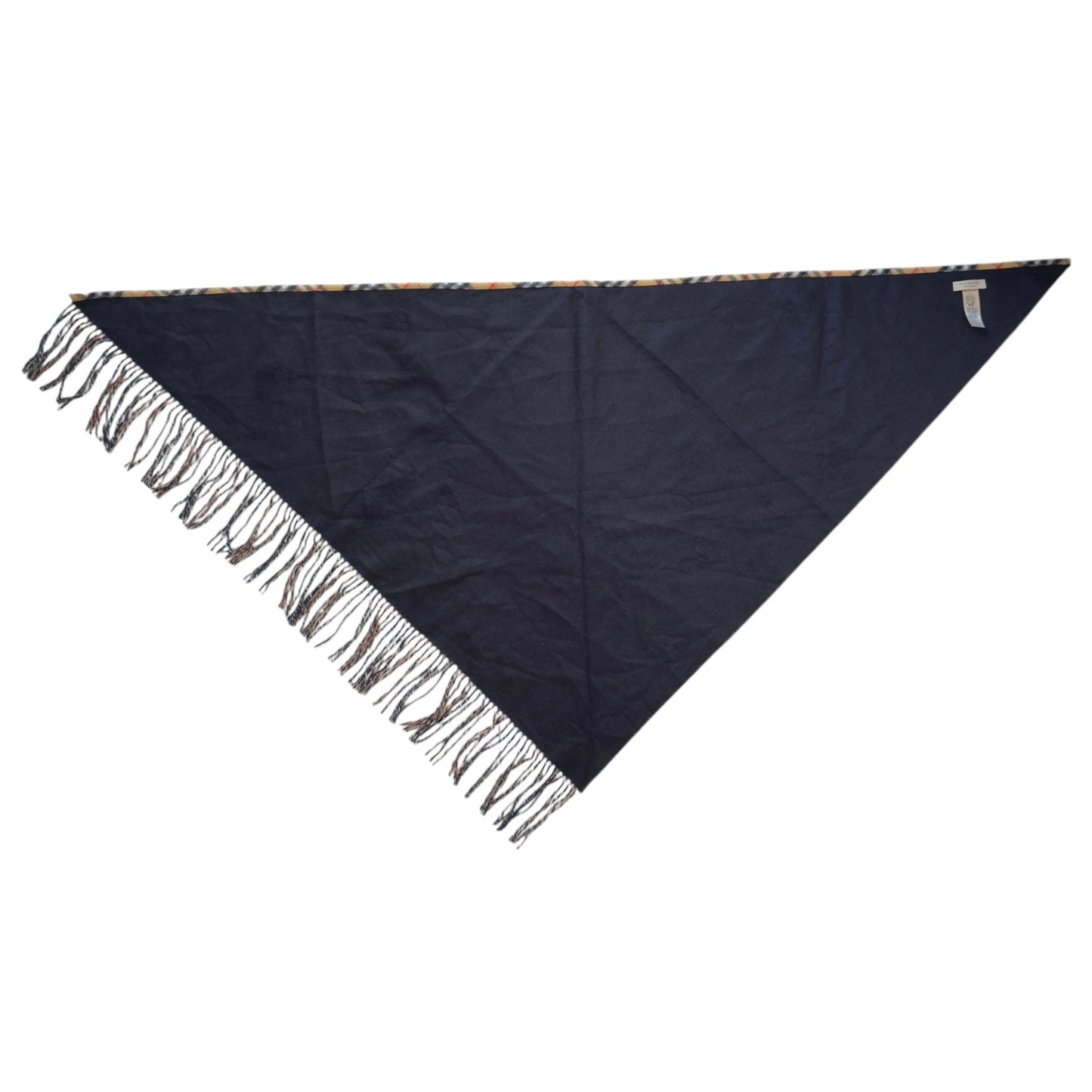 BURBERRY 經典格紋 純羊絨 三角圍巾