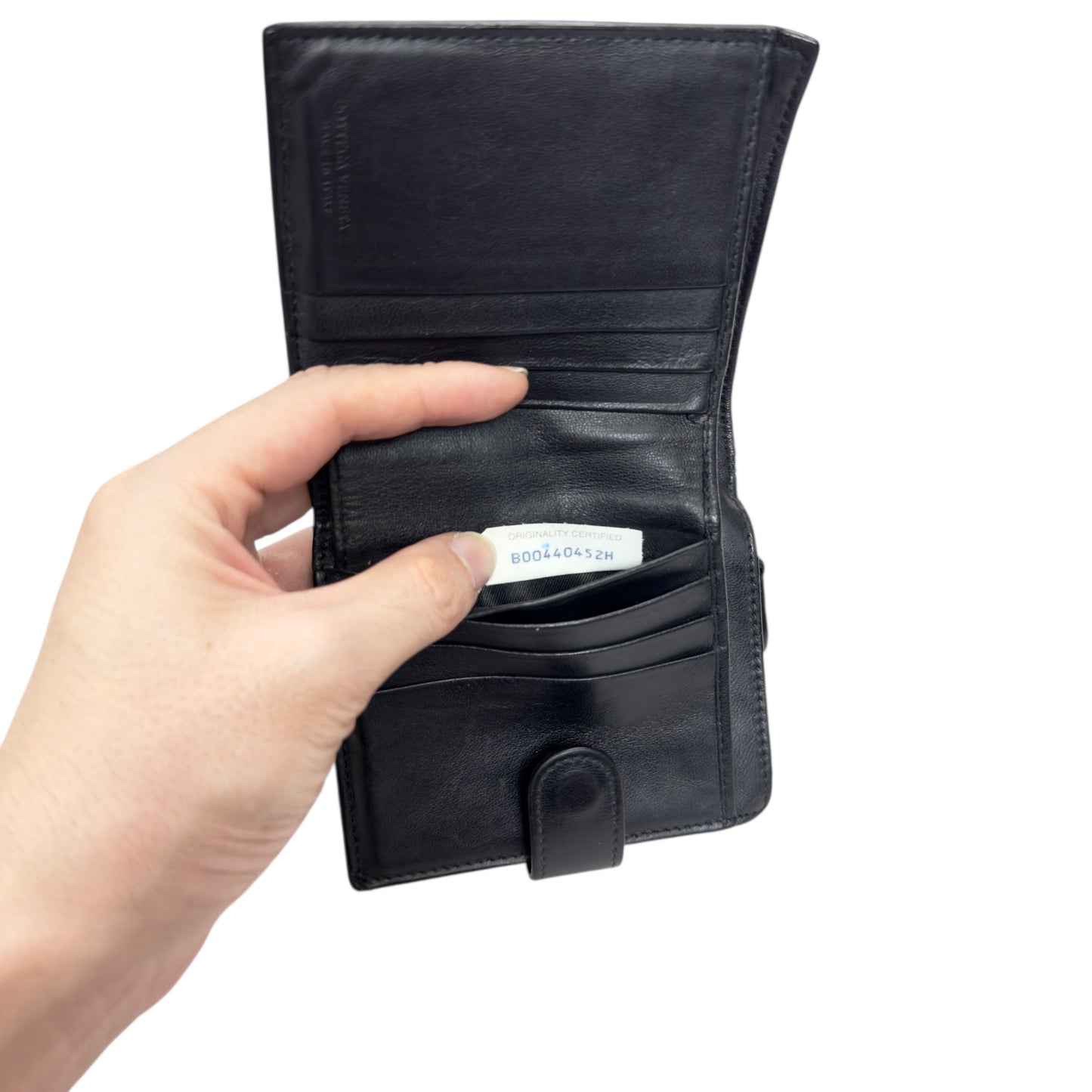 BOTTEGA VENETA 織皮 短銀包