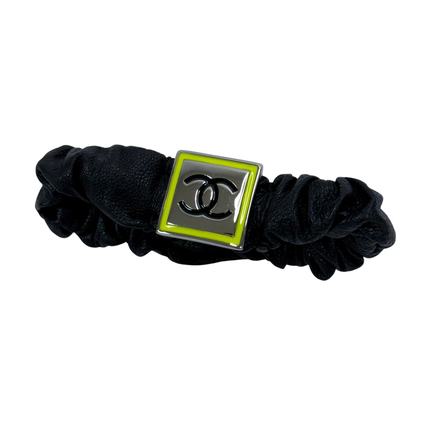 CHANEL CC 皮革 彈性 束髮橡筋