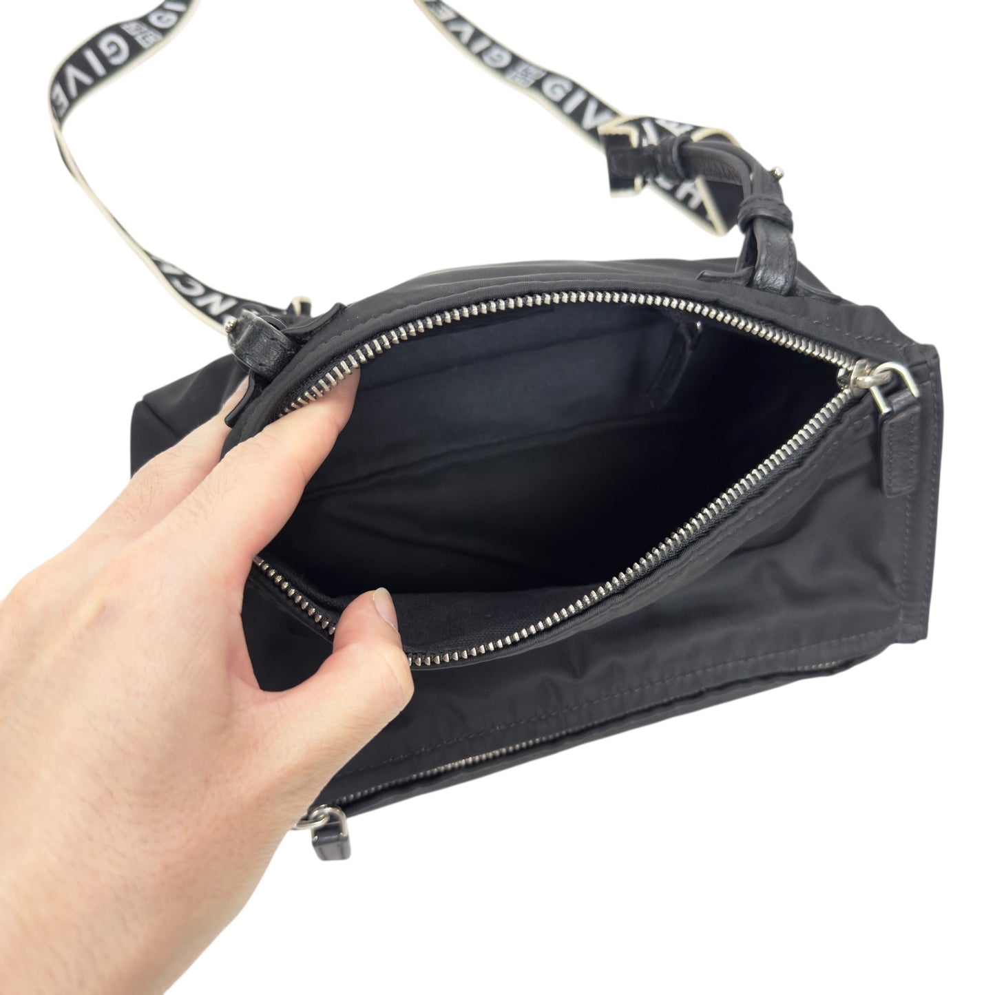 GIVENCHY Pandora 帆布拼皮 斜揹袋