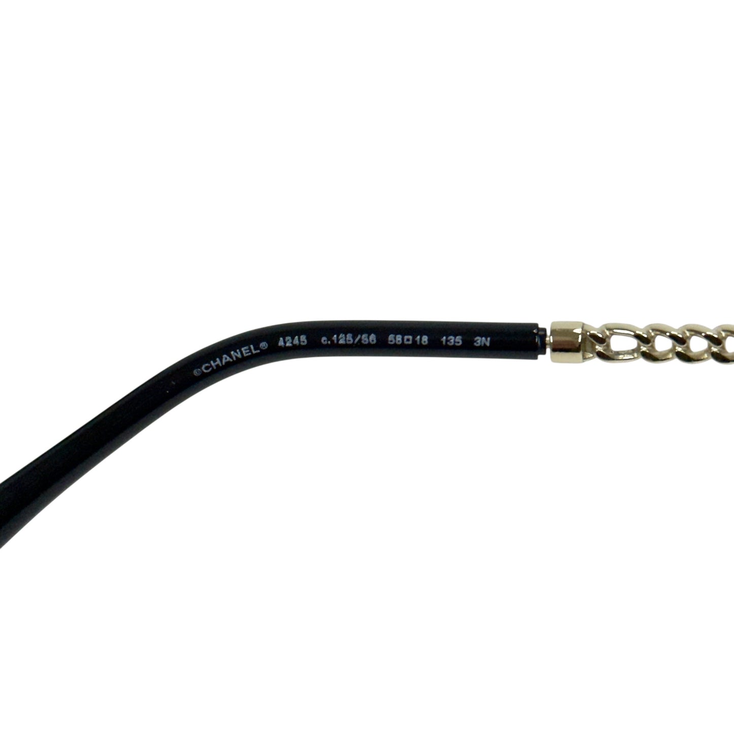 CHANEL CC 珍珠鏈條綴飾圓形太陽眼鏡