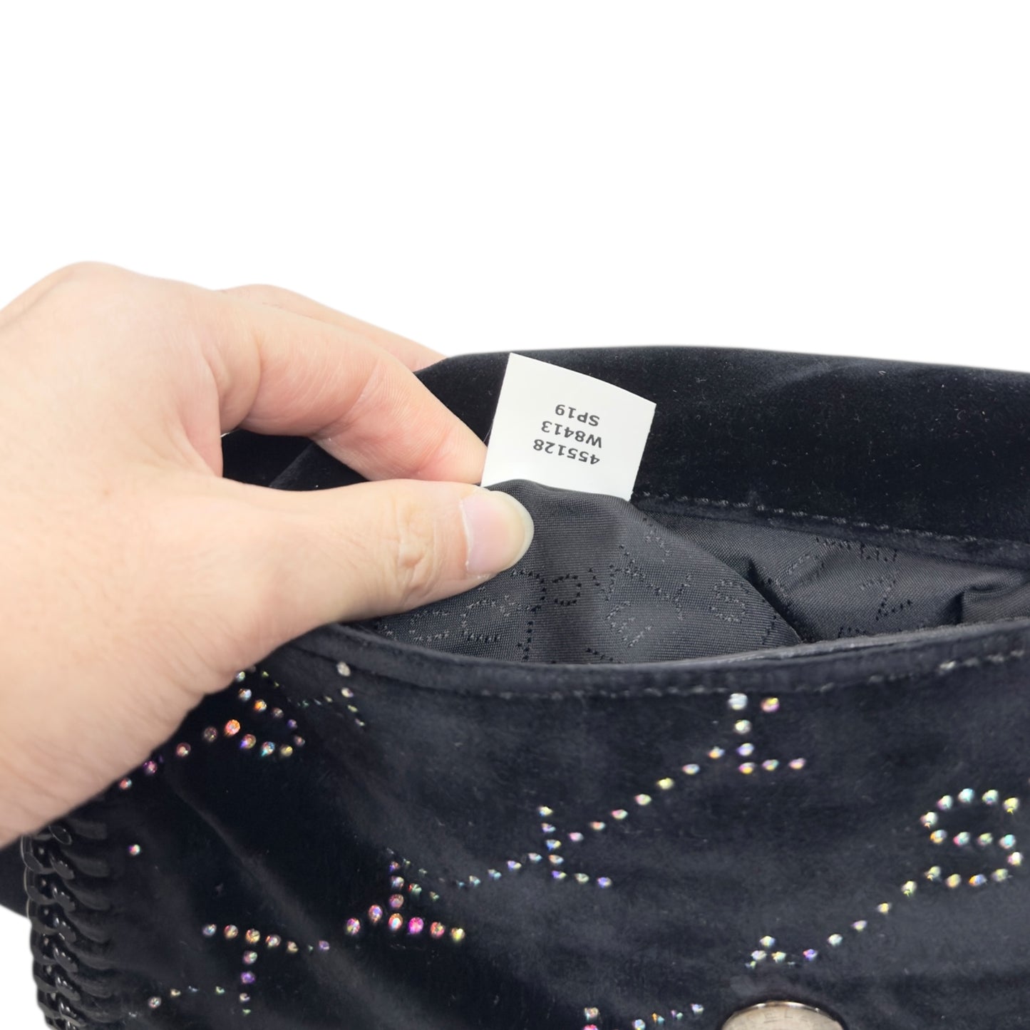 STELLA MCCARTNEY 水鑽 黑色 鏈條包