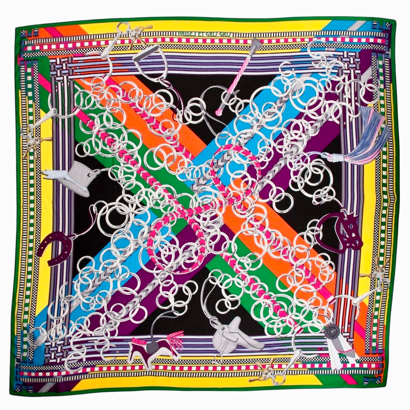 HERMES Brides et Gris-Gris shawl 140 羊絨 圍巾