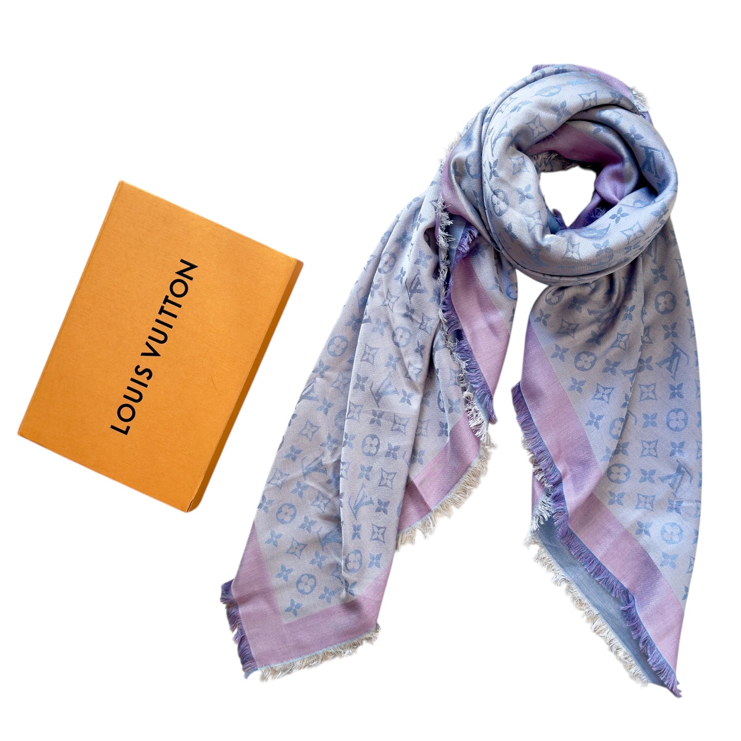 LOUIS VUITTON 老花 雙面 圍巾