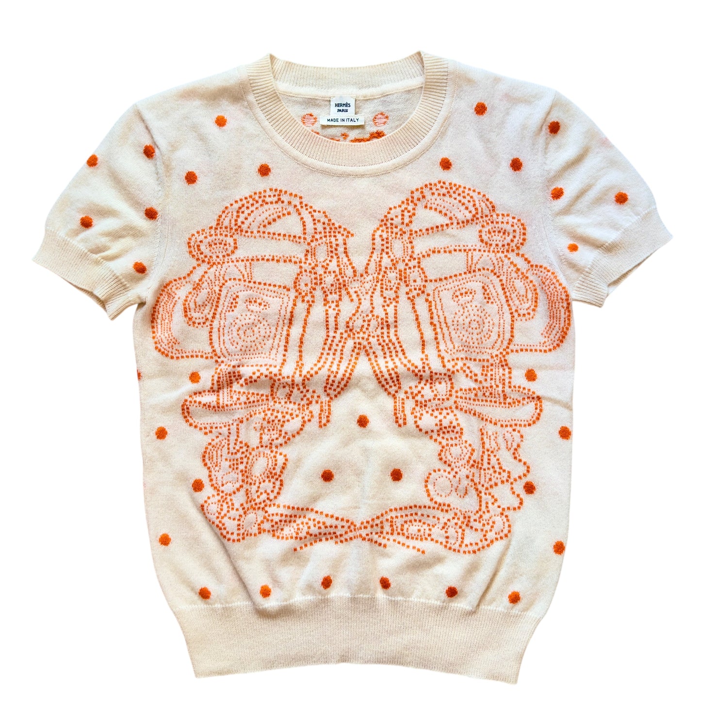 HERMES Brides de Gala 羊絨 短袖上衣