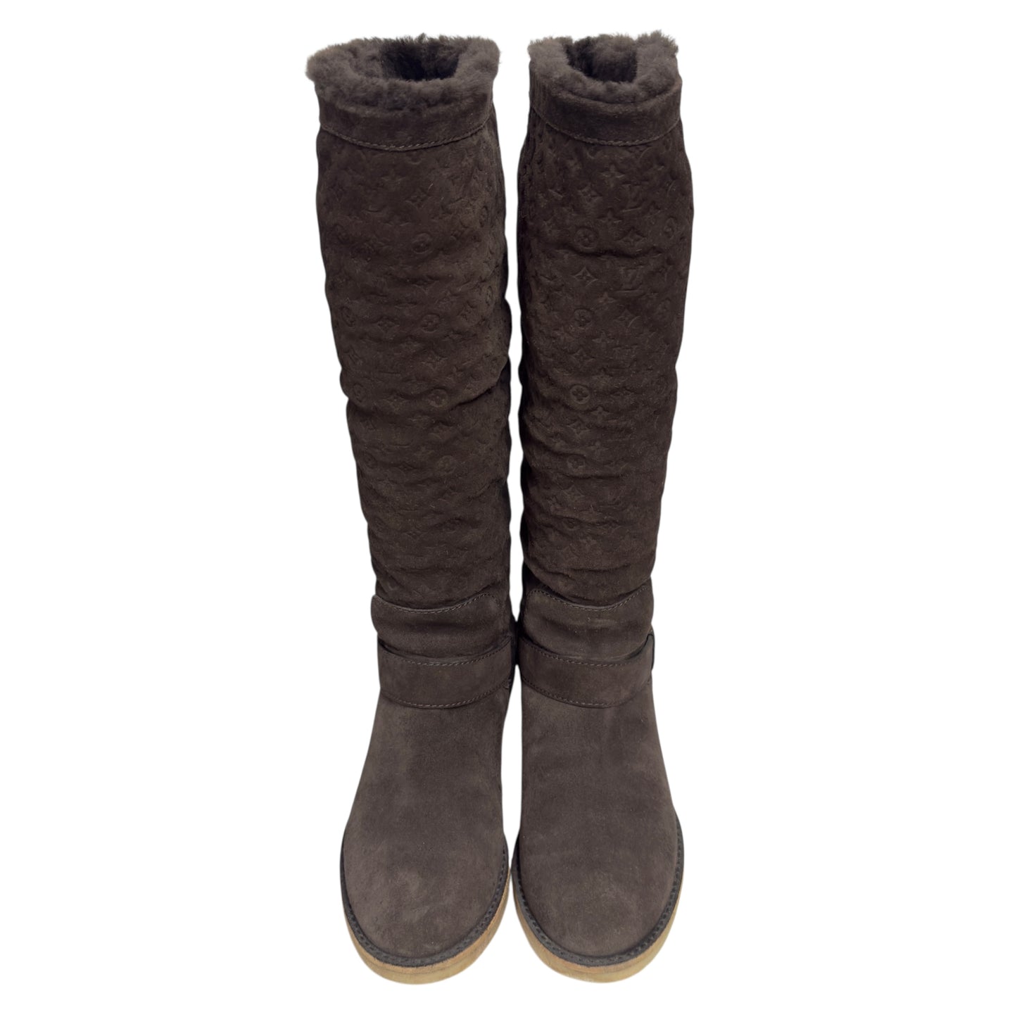 LOUIS VUITTON Snowball 老花 毛毛靴