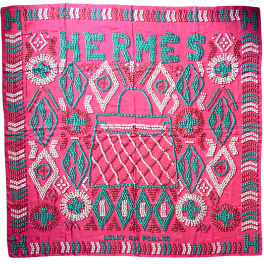 HERMES Kelly en Perles wash scarf 140 珍珠凱莉包 圍巾