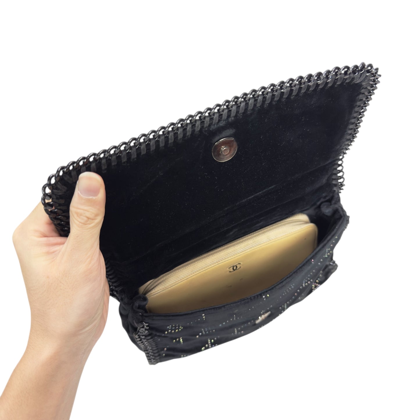 STELLA MCCARTNEY 水鑽 黑色 鏈條包