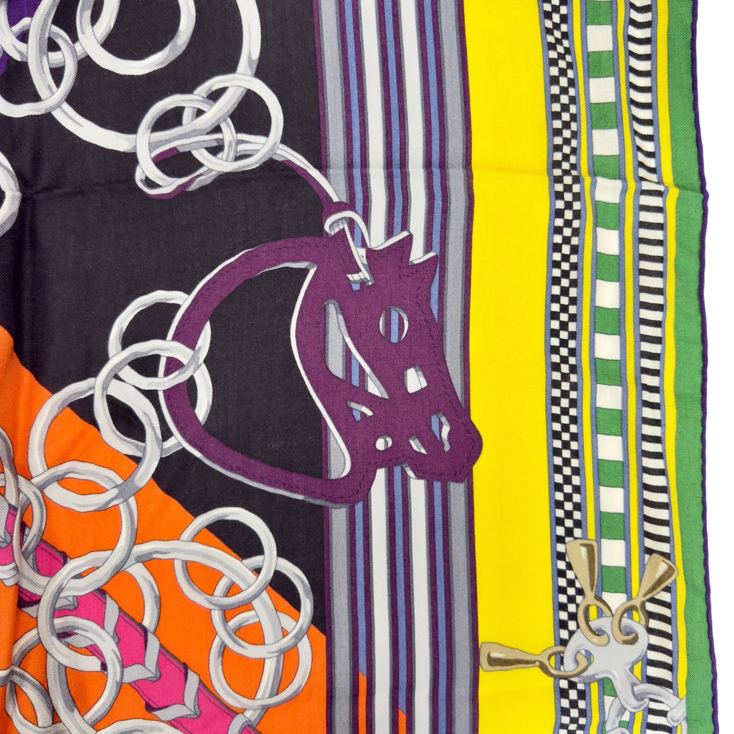 HERMES Brides et Gris-Gris shawl 140 羊絨 圍巾