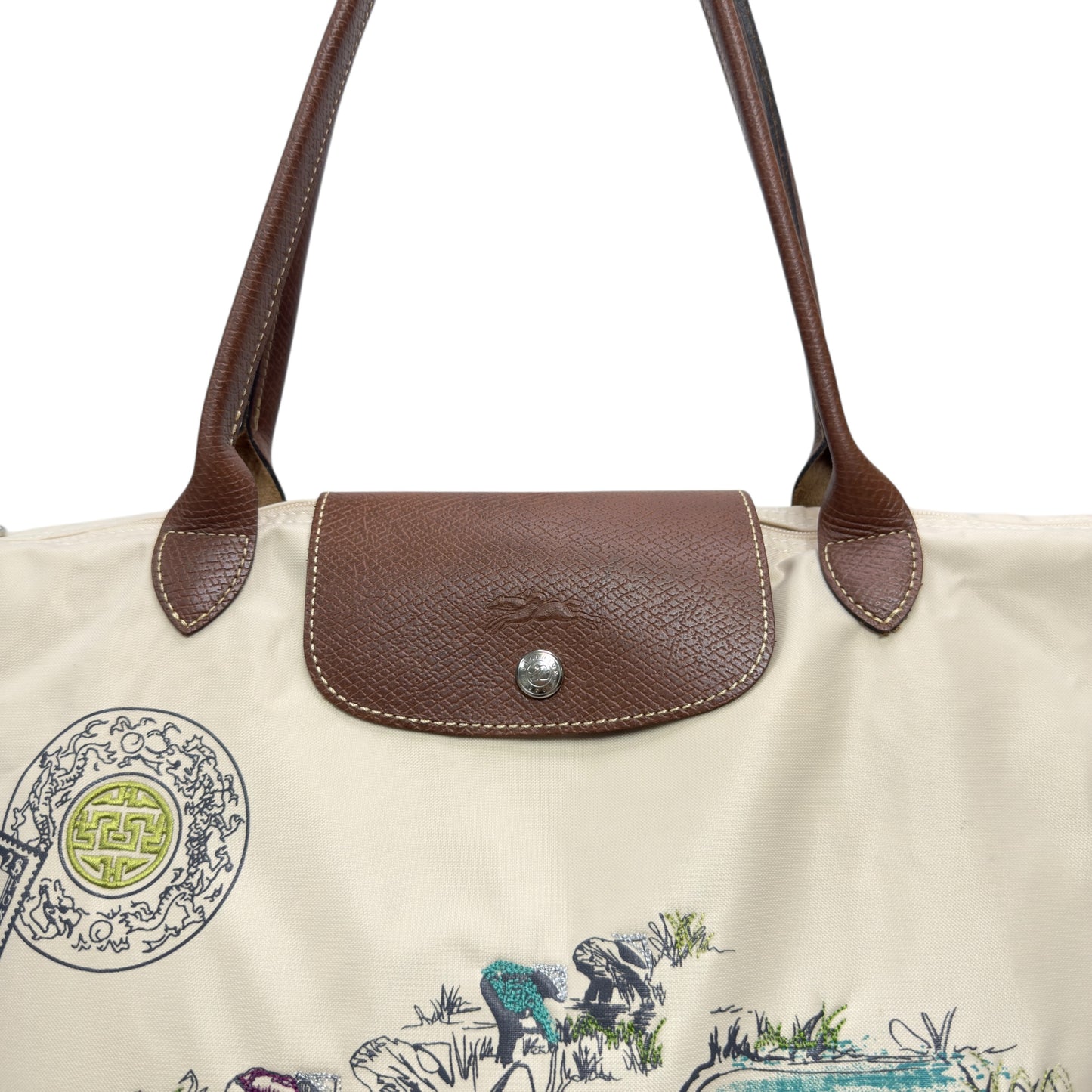 LONGCHAMP Pliage 法國製 刺繡 肩背包