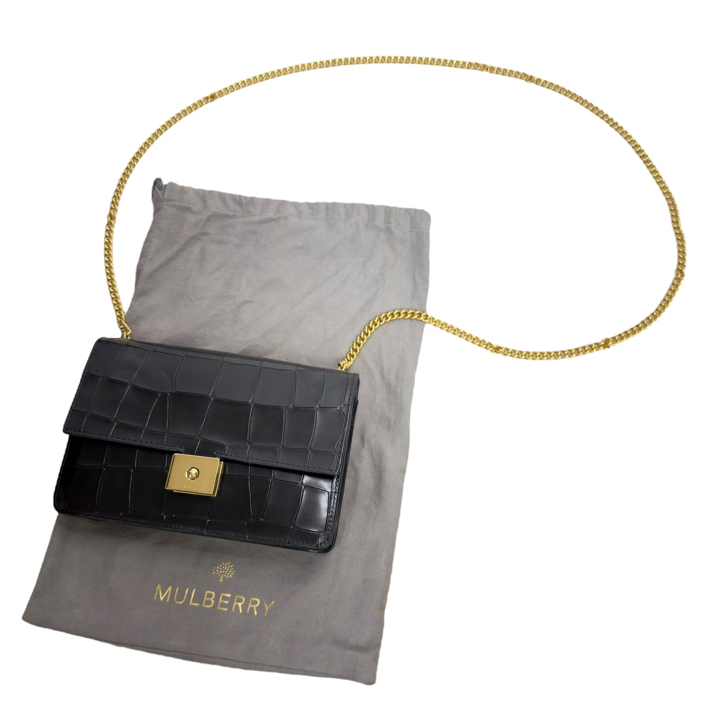 MULBERRY 鱷魚皮壓紋 鏈條包