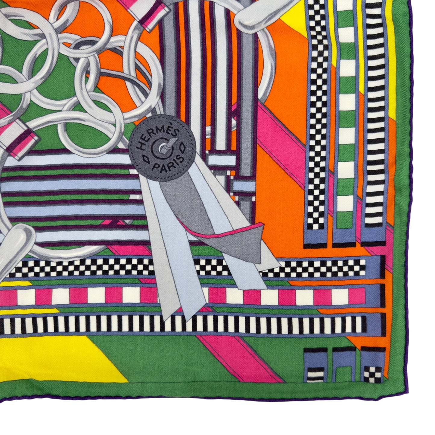 HERMES Brides et Gris-Gris shawl 140 羊絨 圍巾