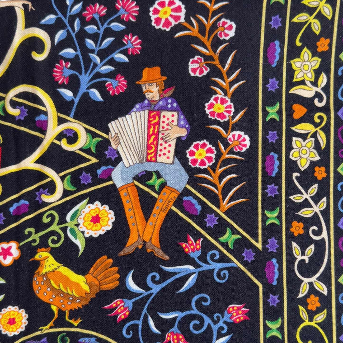 HERMES Peuple du Vent shawl 140 風之民 羊絨 圍巾