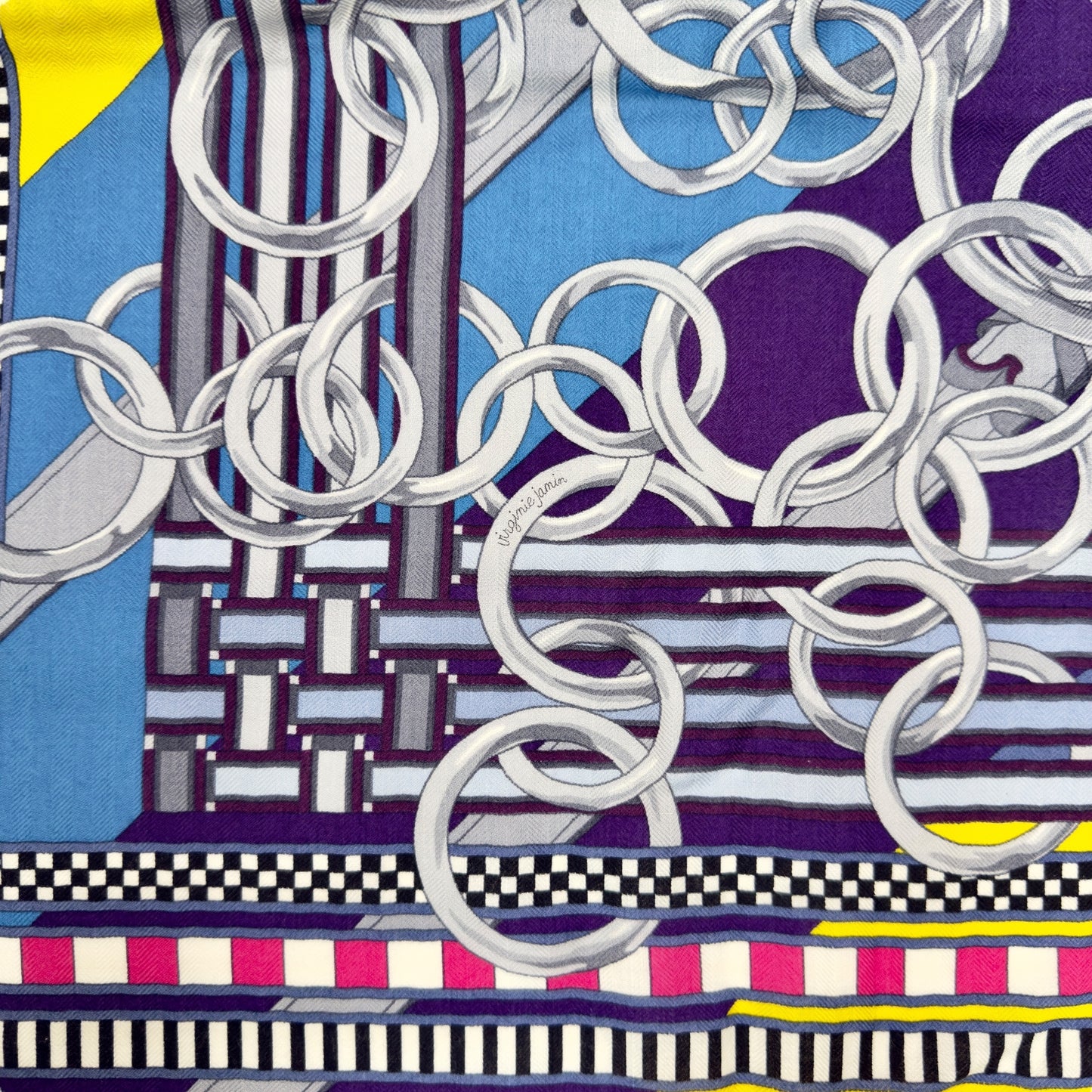 HERMES Brides et Gris-Gris shawl 140 羊絨 圍巾