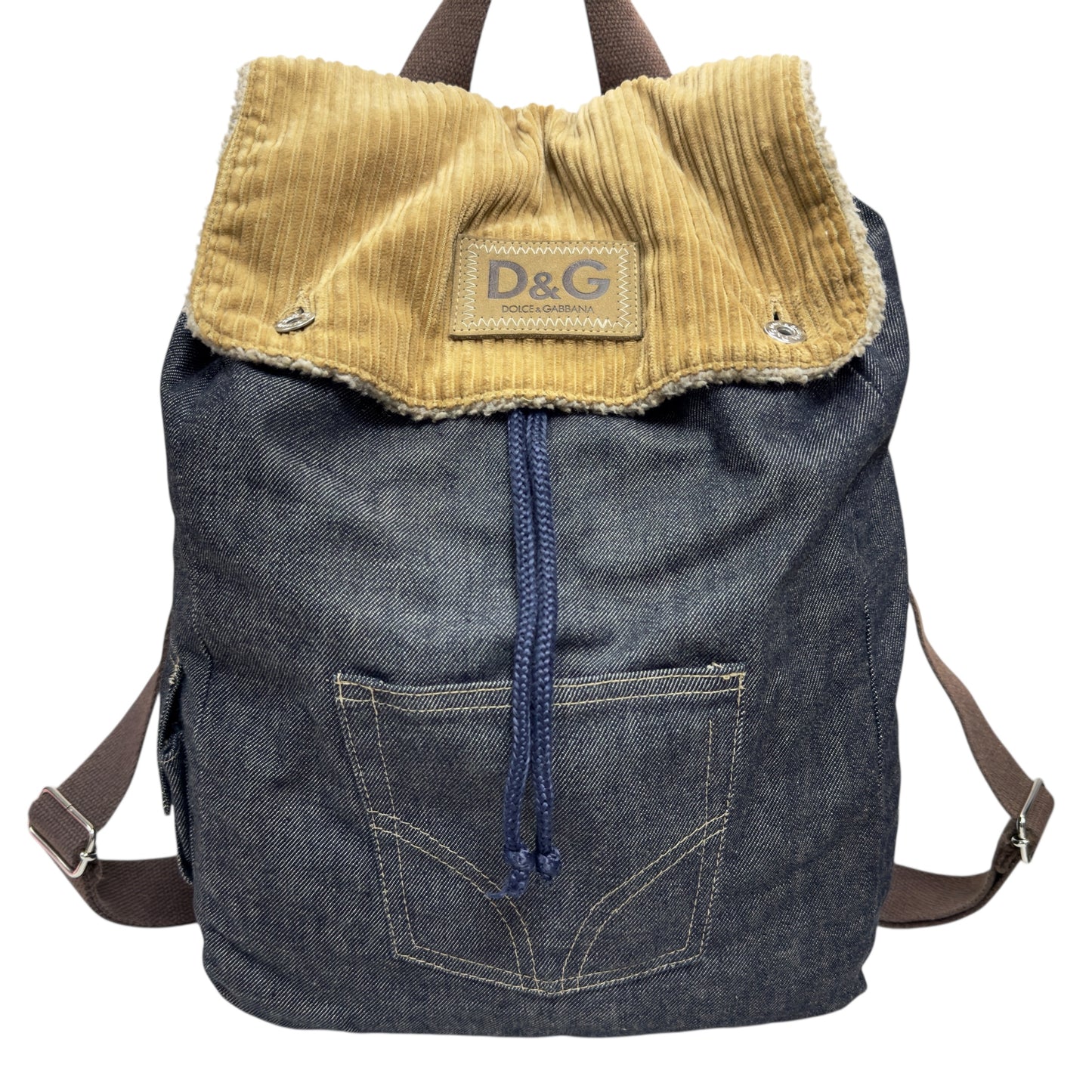 D&G Dolce & Gabbana 牛仔 毛毛 背包