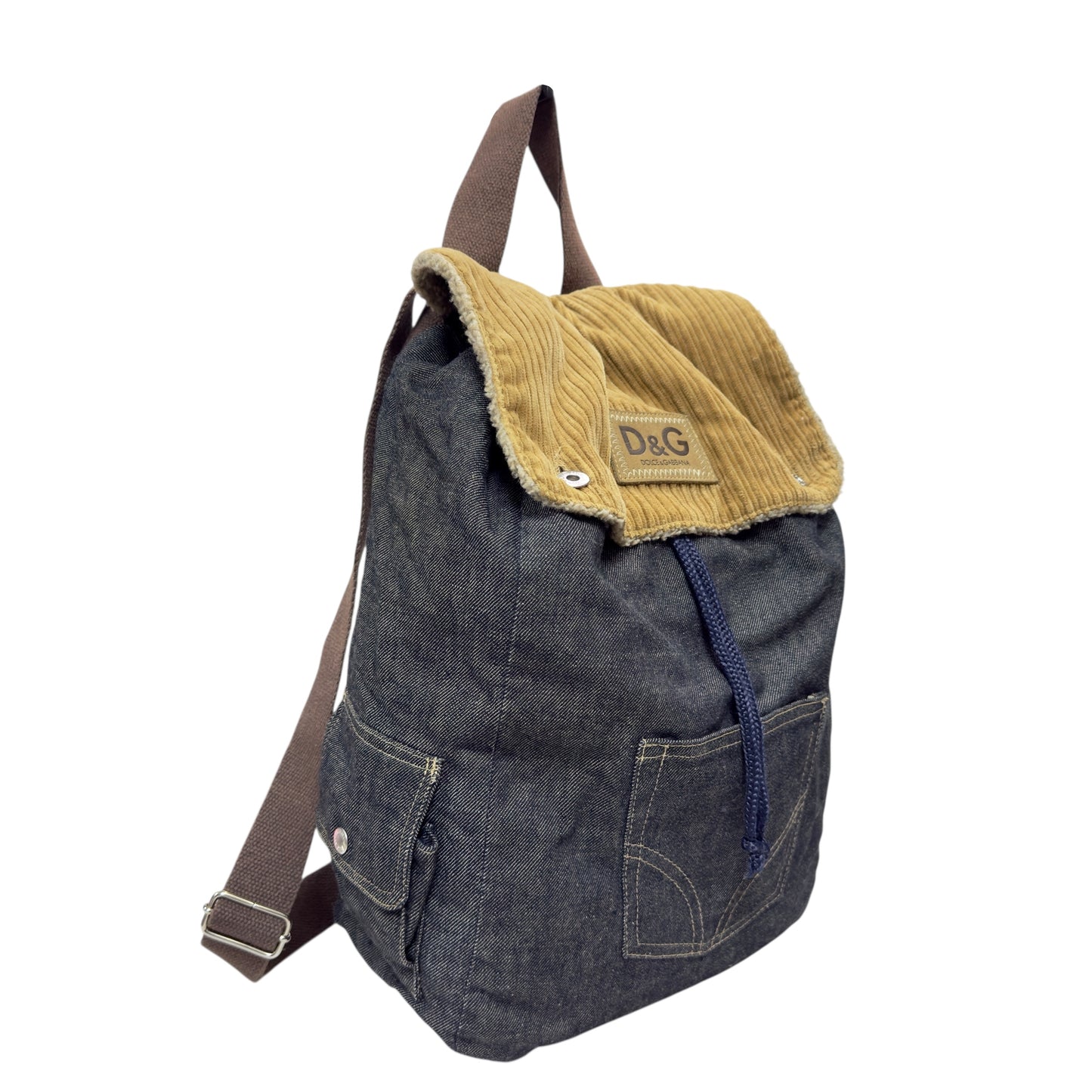 D&G Dolce & Gabbana 牛仔 毛毛 背包