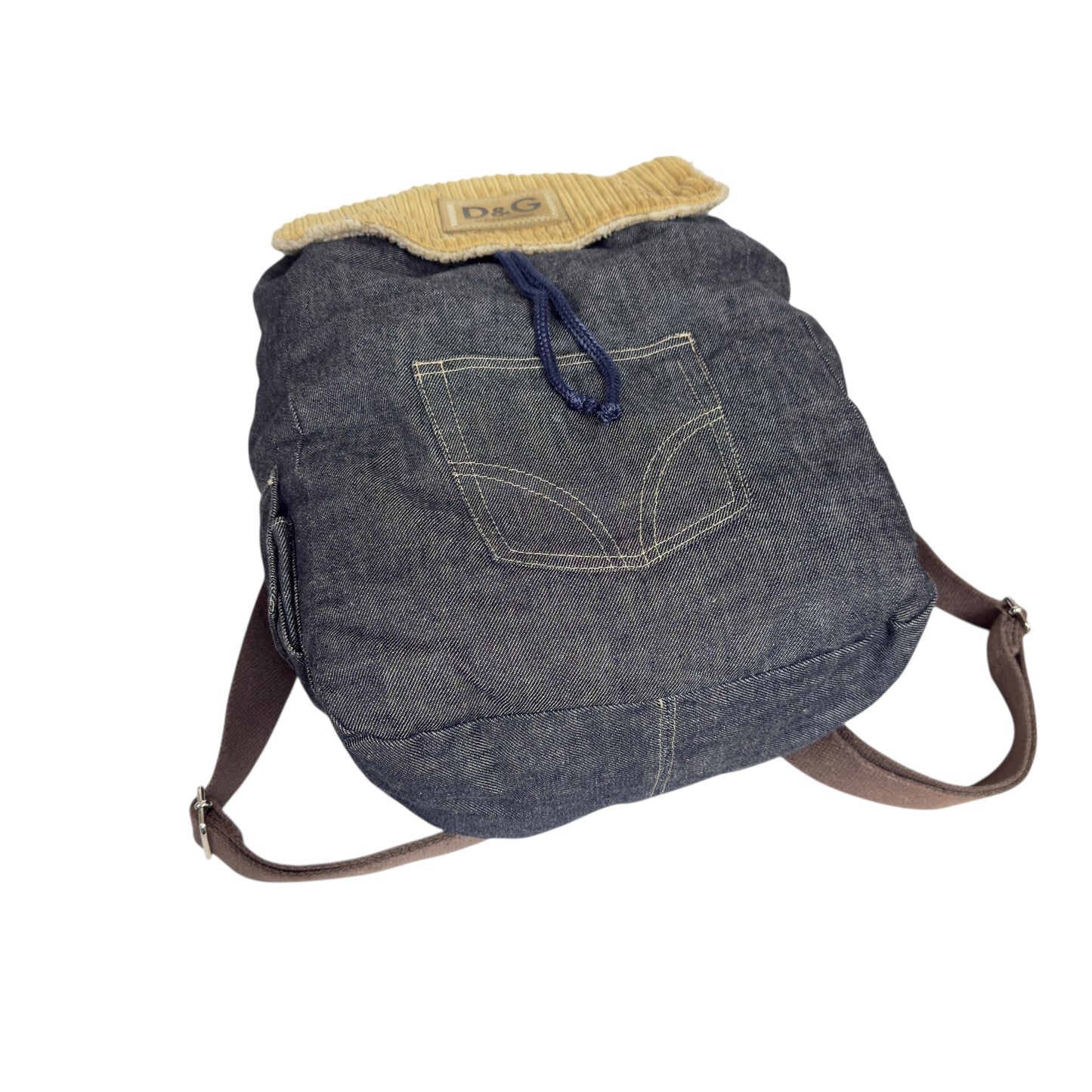 D&G Dolce & Gabbana 牛仔 毛毛 背包