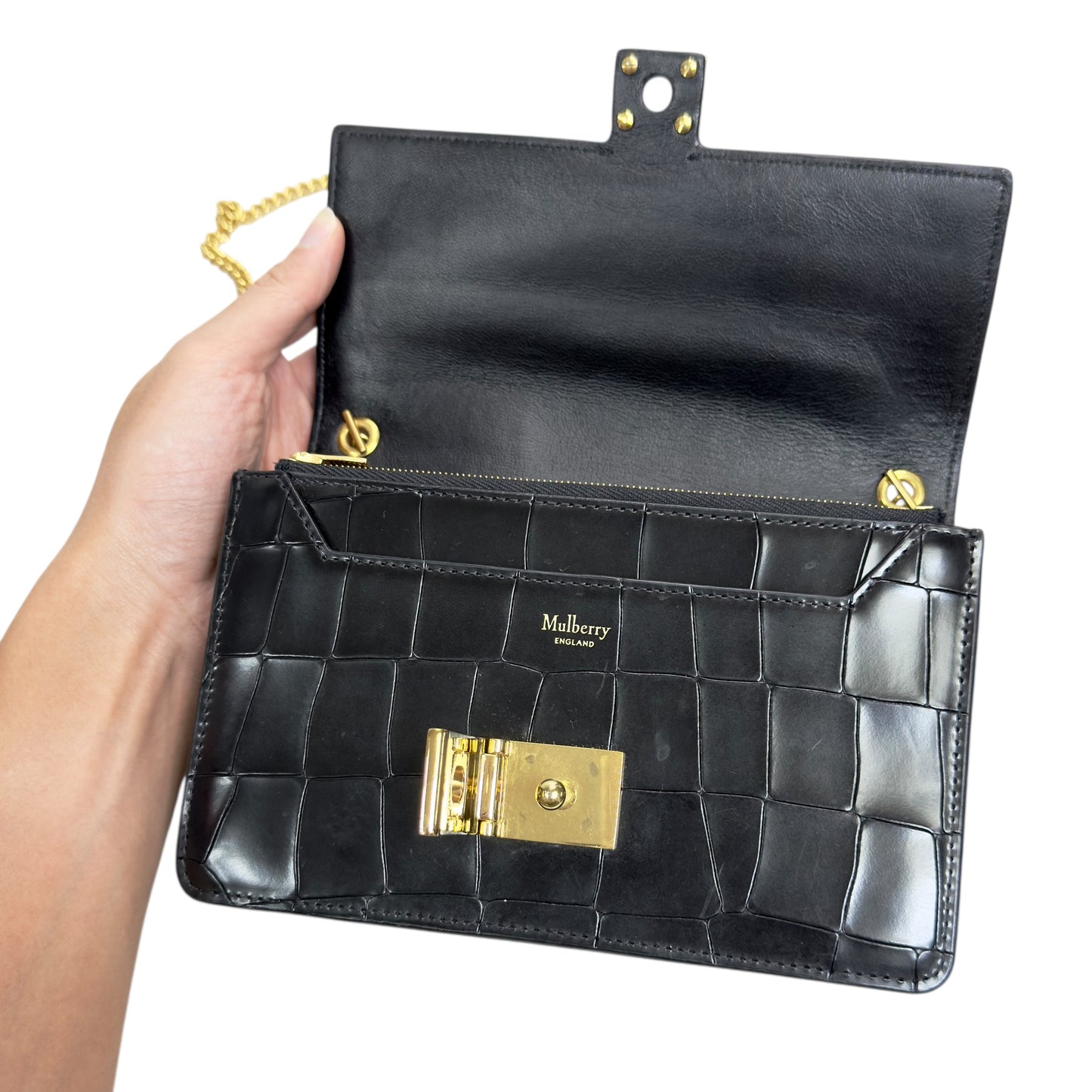 MULBERRY 鱷魚皮壓紋 鏈條包