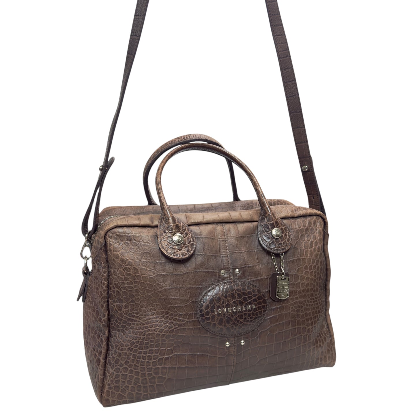 LONGCHAMP 鱷魚皮壓紋 2用袋