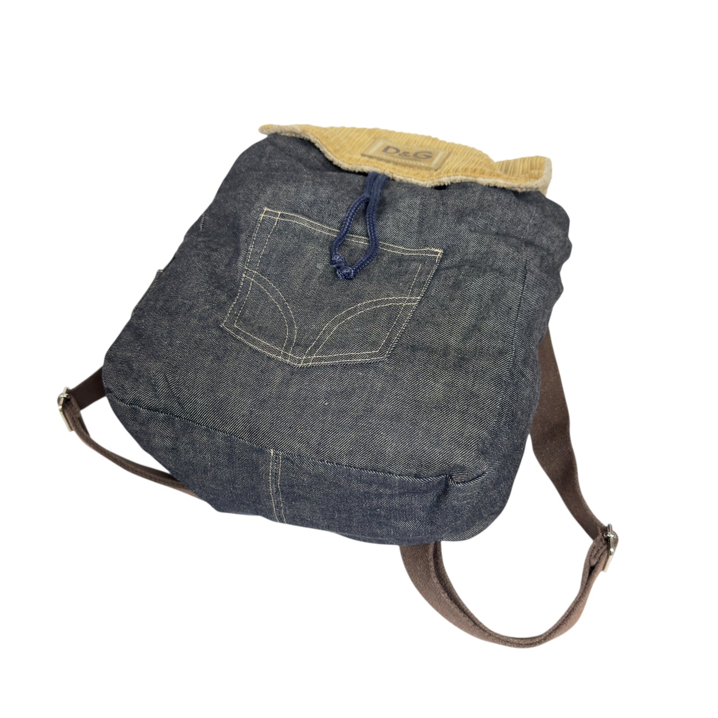 D&G Dolce & Gabbana 牛仔 毛毛 背包