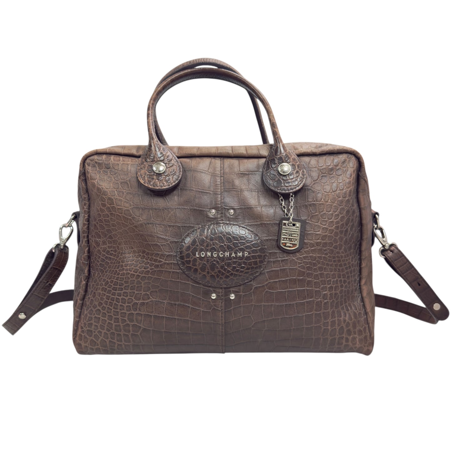 LONGCHAMP 鱷魚皮壓紋 2用袋