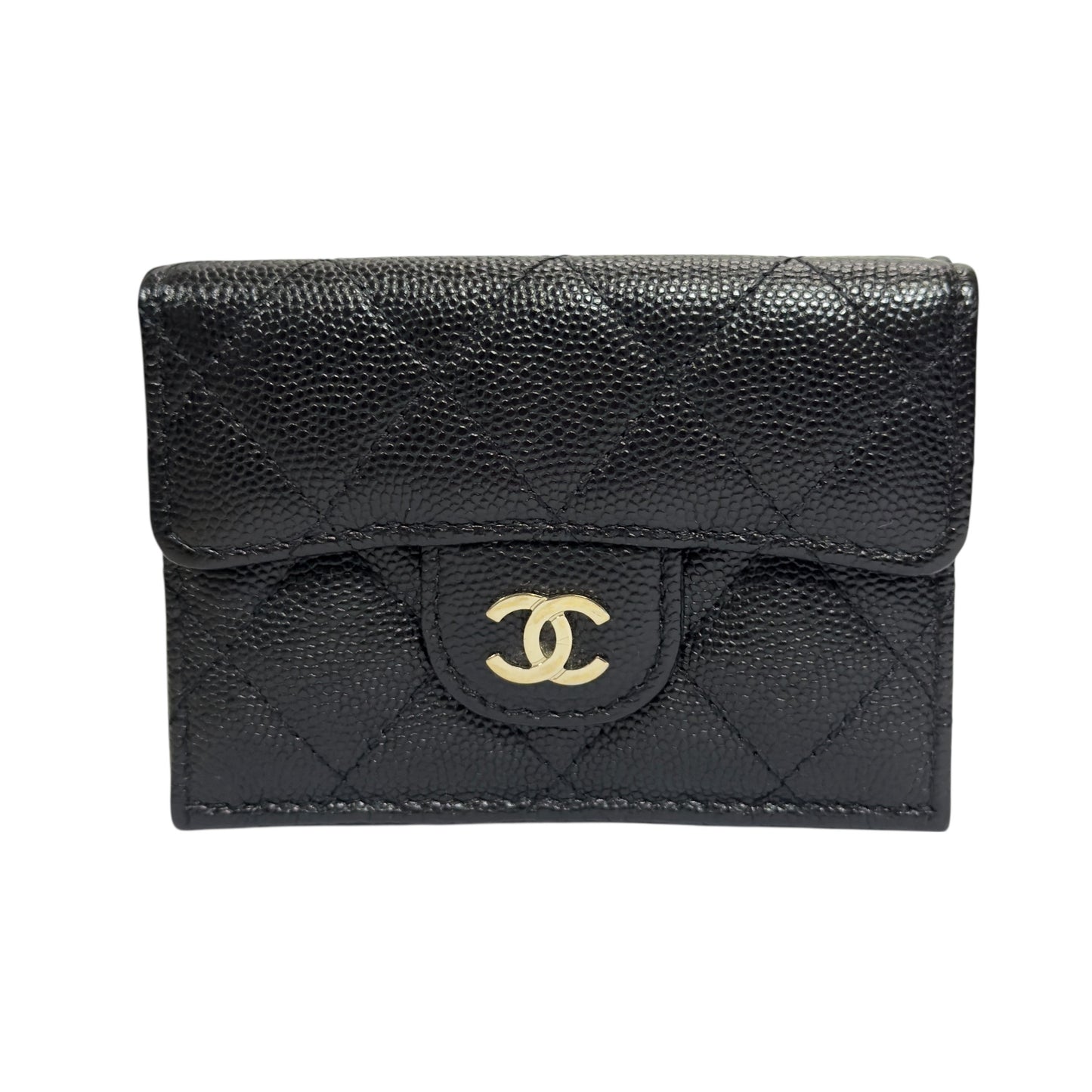 CHANEL CC 荔枝皮 多摺 迷你銀包