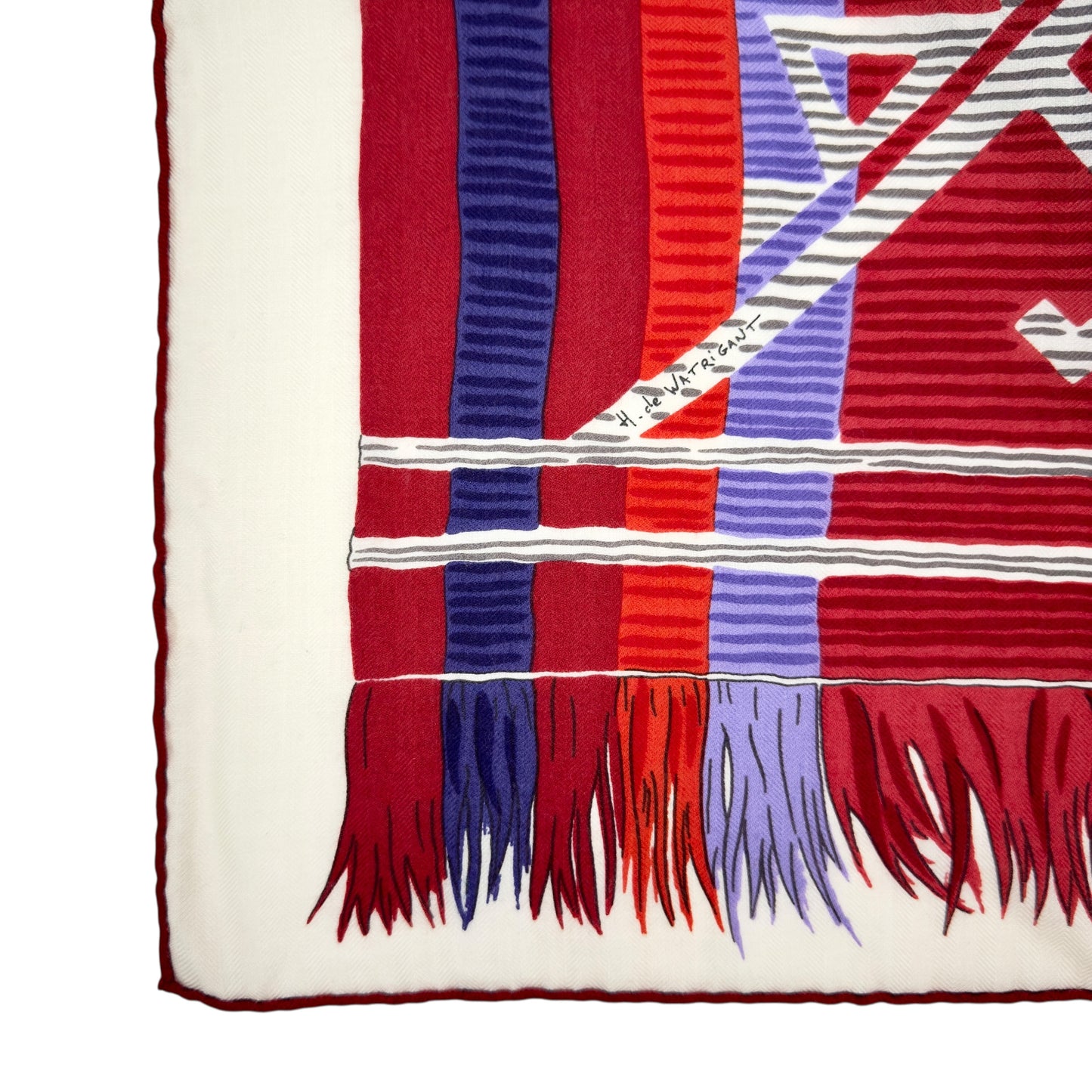 HERMES Lujo Criollo shawl 140 羊絨 圍巾