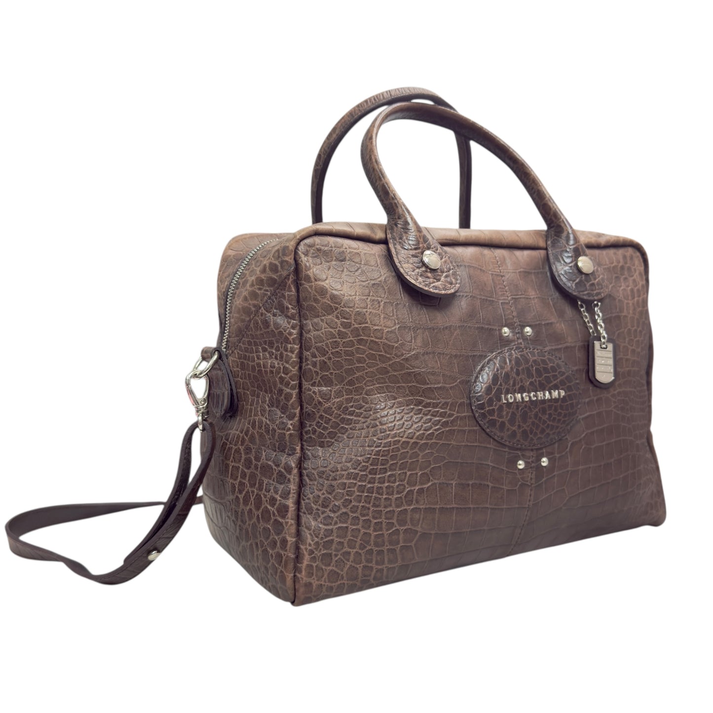 LONGCHAMP 鱷魚皮壓紋 2用袋