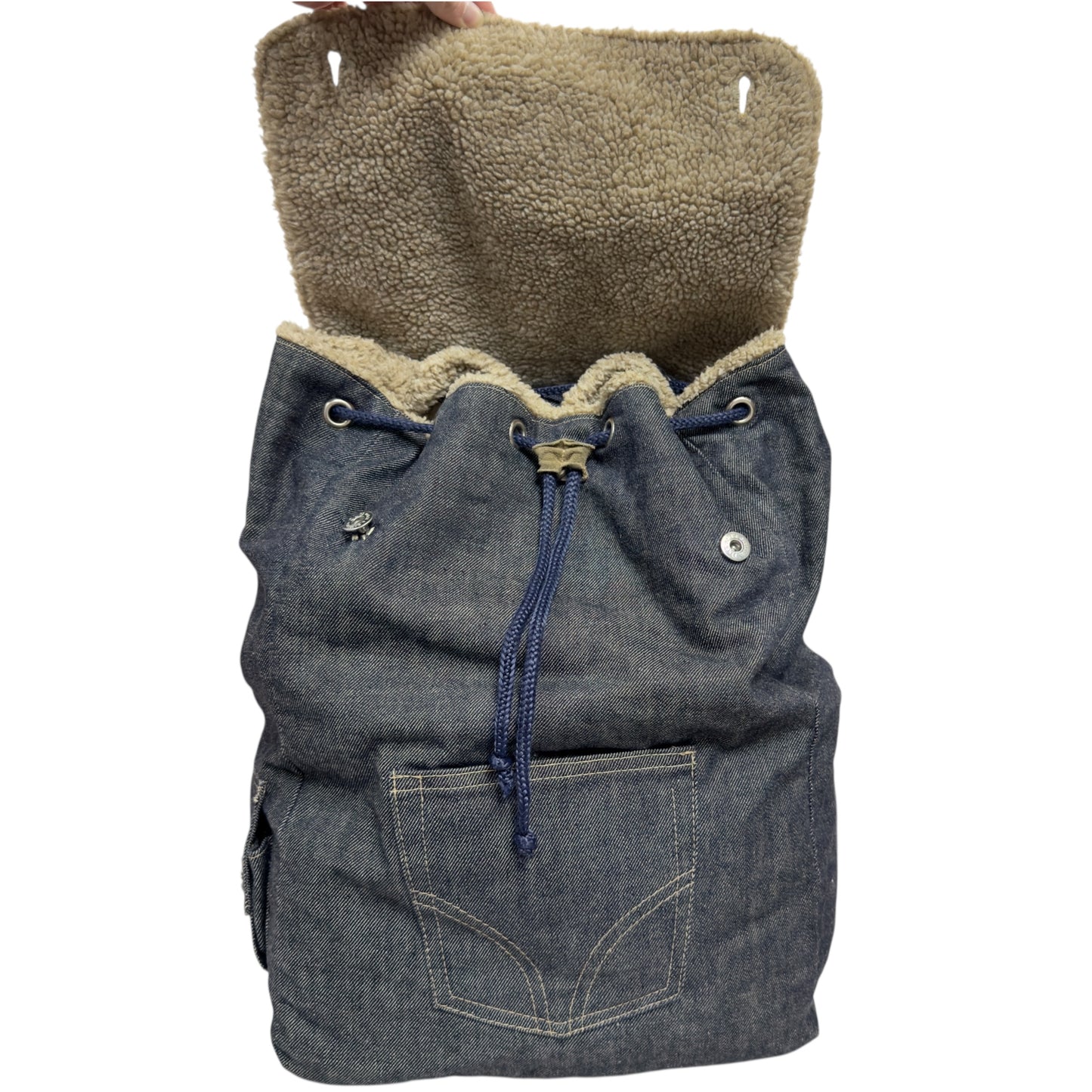 D&G Dolce & Gabbana 牛仔 毛毛 背包