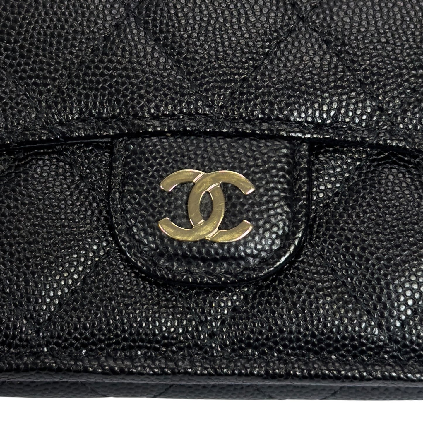 CHANEL CC 荔枝皮 多摺 迷你銀包