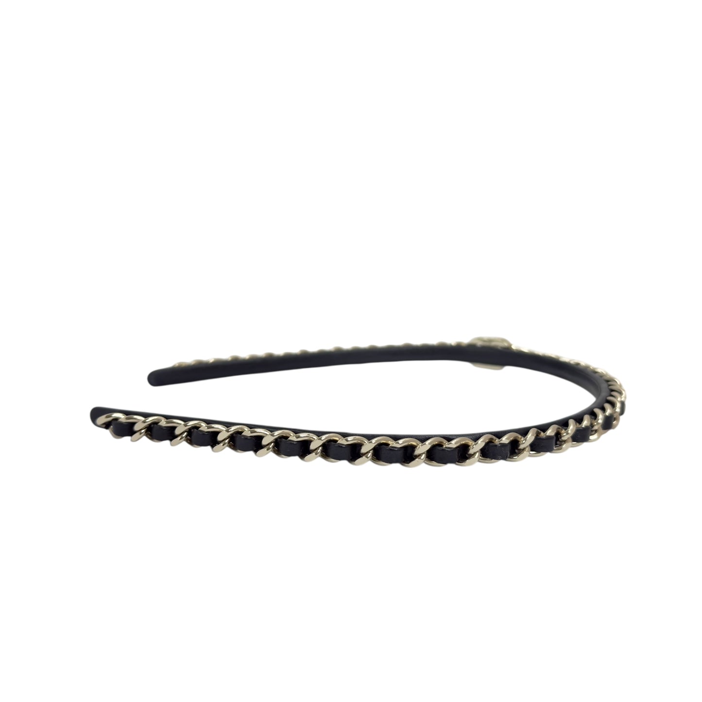 CHANEL CC 皮穿鏈 髮箍