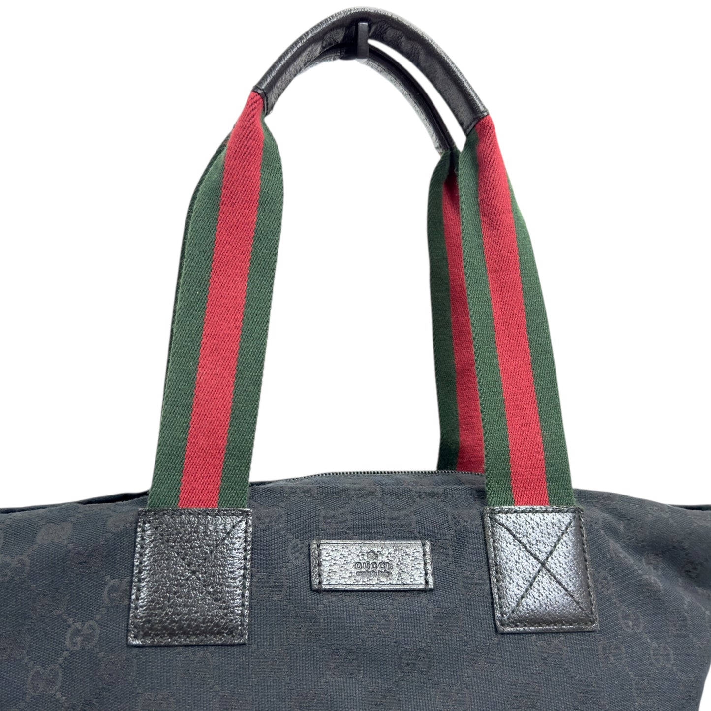 GUCCI GG 綠紅綠彩條 肩背包