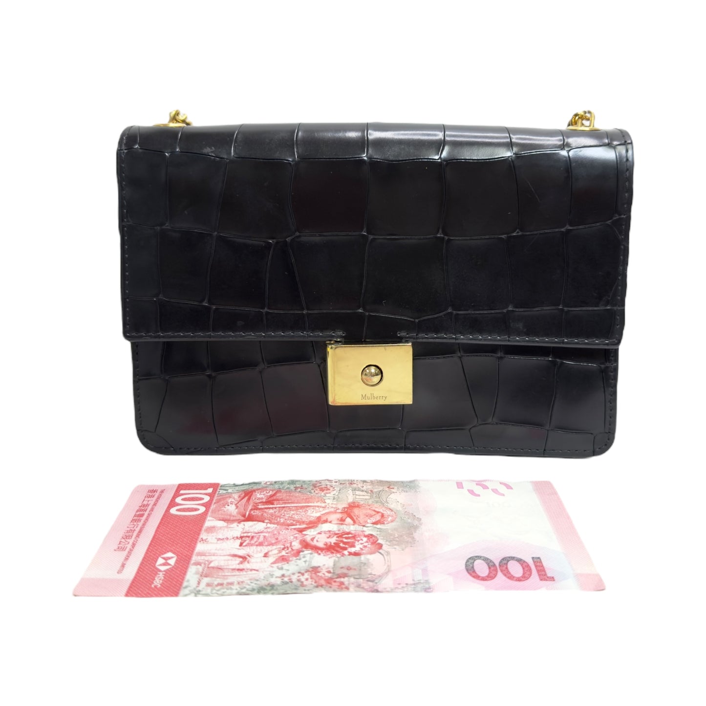 MULBERRY 鱷魚皮壓紋 鏈條包