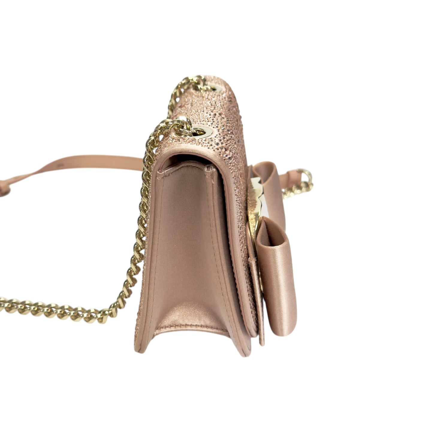 FERRAGAMO 滿鑽 鏈條 斜揹袋