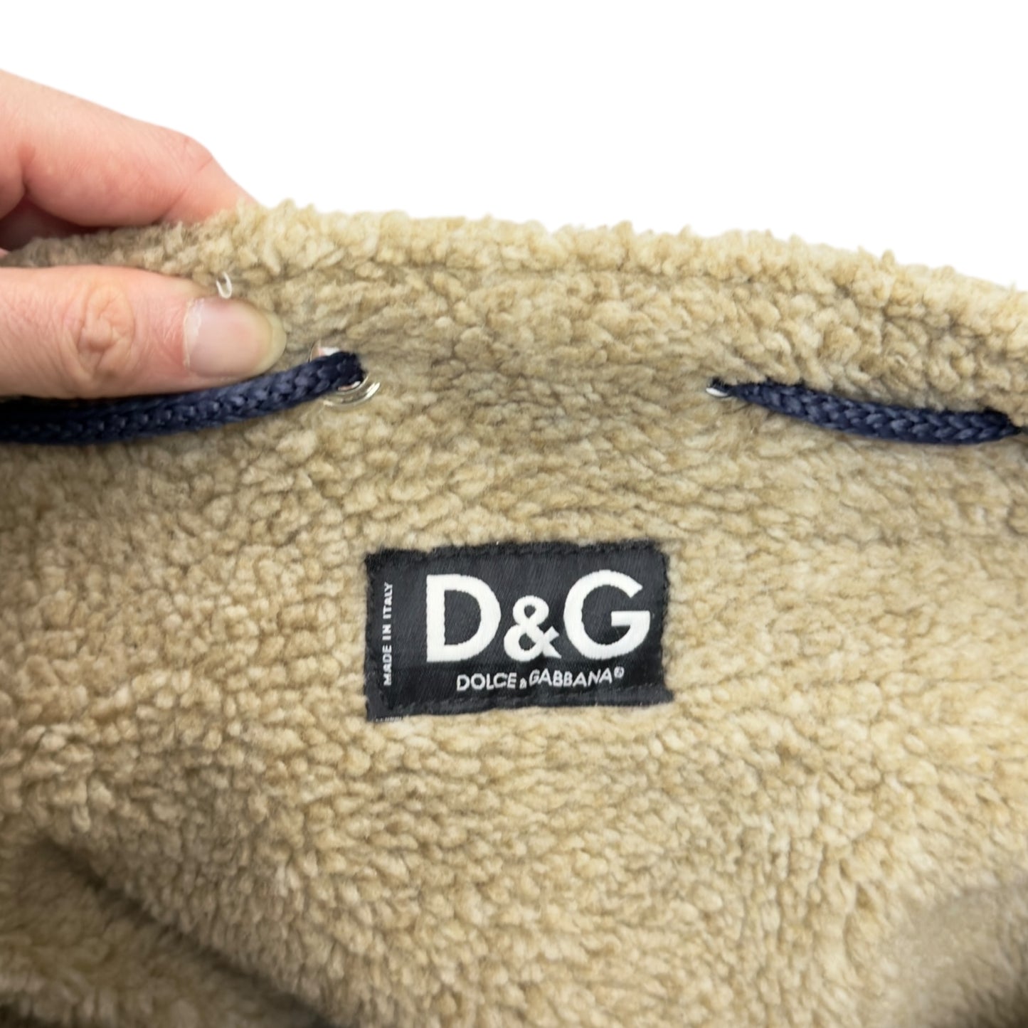 D&G Dolce & Gabbana 牛仔 毛毛 背包