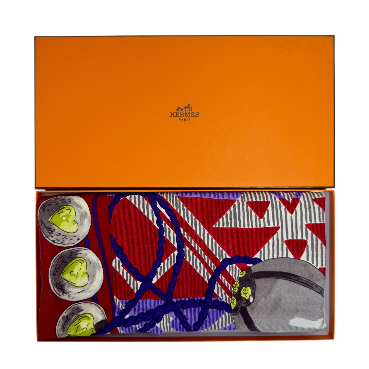 HERMES Lujo Criollo shawl 140 羊絨 圍巾