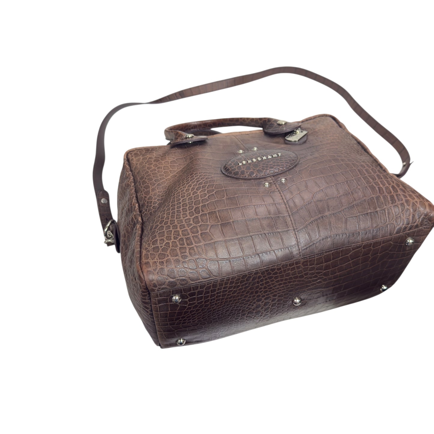 LONGCHAMP 鱷魚皮壓紋 2用袋