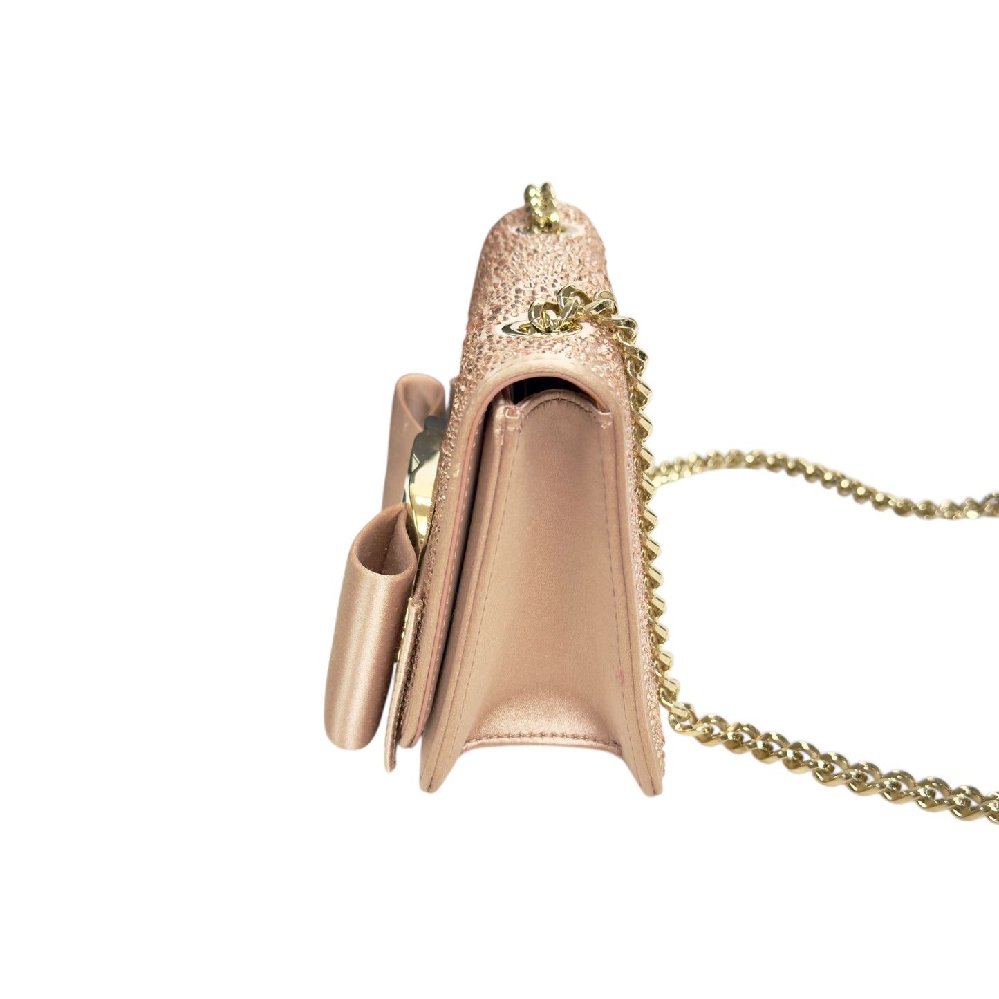 FERRAGAMO 滿鑽 鏈條 斜揹袋