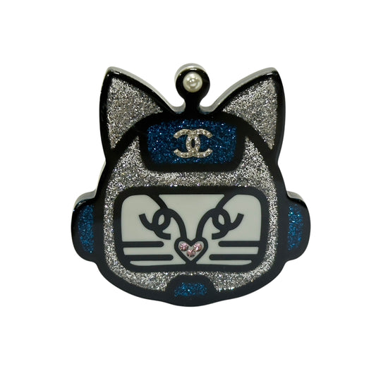 CHANEL 閃爍 機械貓 胸針