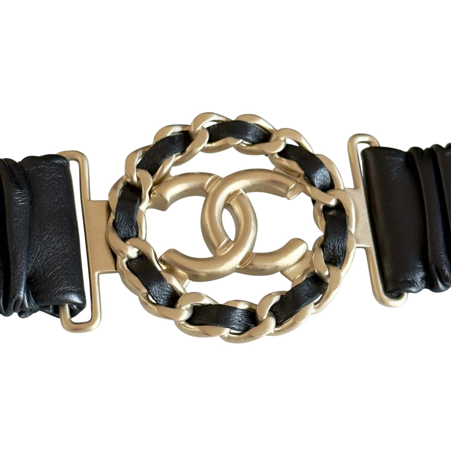 CHANEL CC 皮穿鏈 彈性 腰帶 30mm