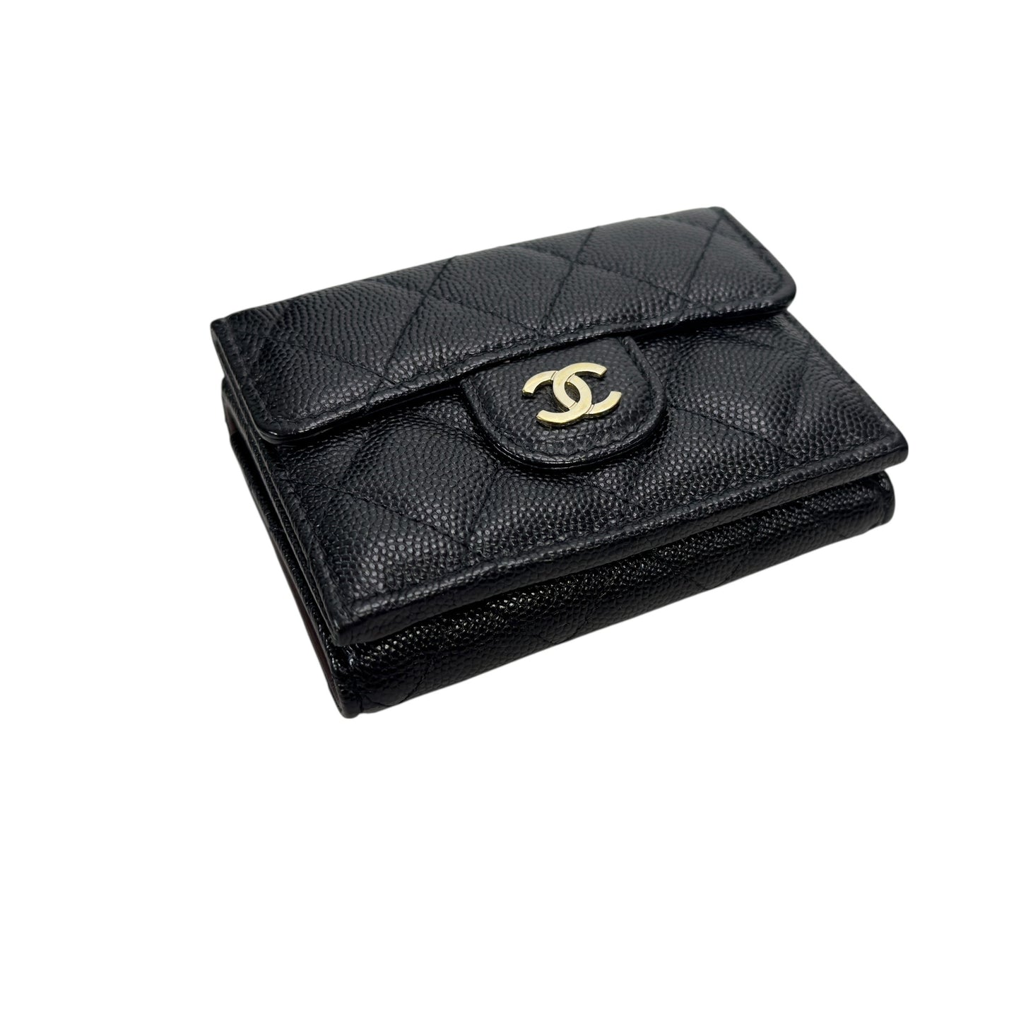 CHANEL CC 荔枝皮 多摺 迷你銀包