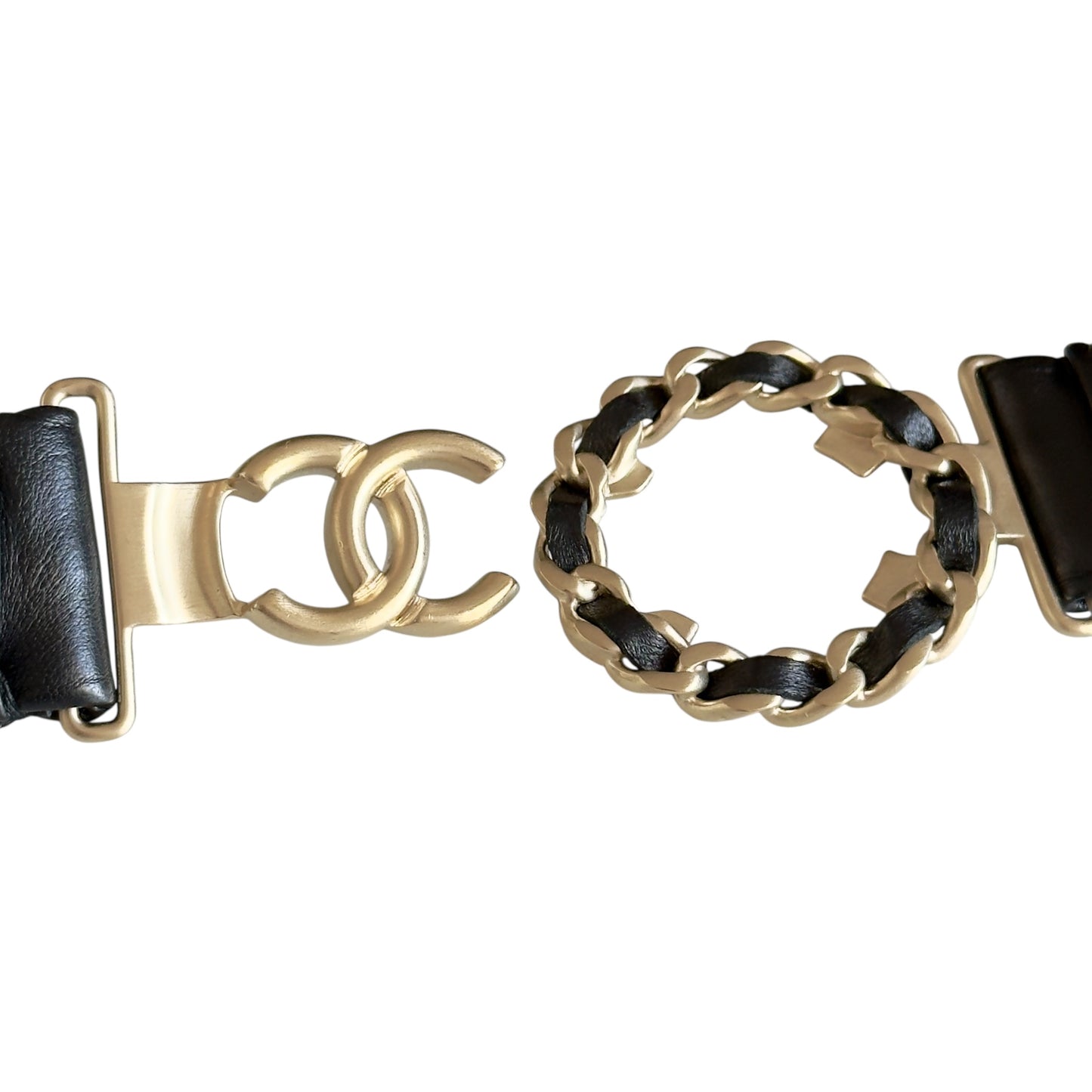 CHANEL CC 皮穿鏈 彈性 腰帶 30mm