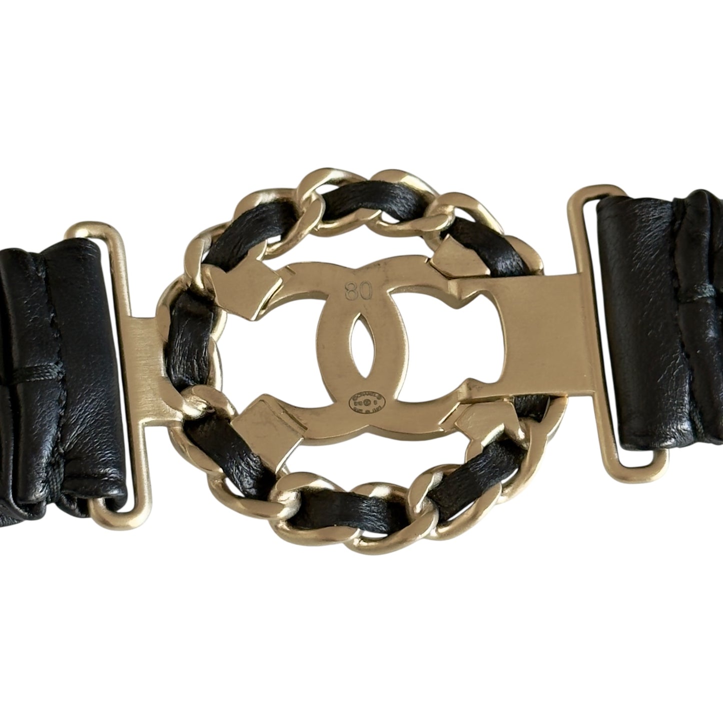 CHANEL CC 皮穿鏈 彈性 腰帶 30mm