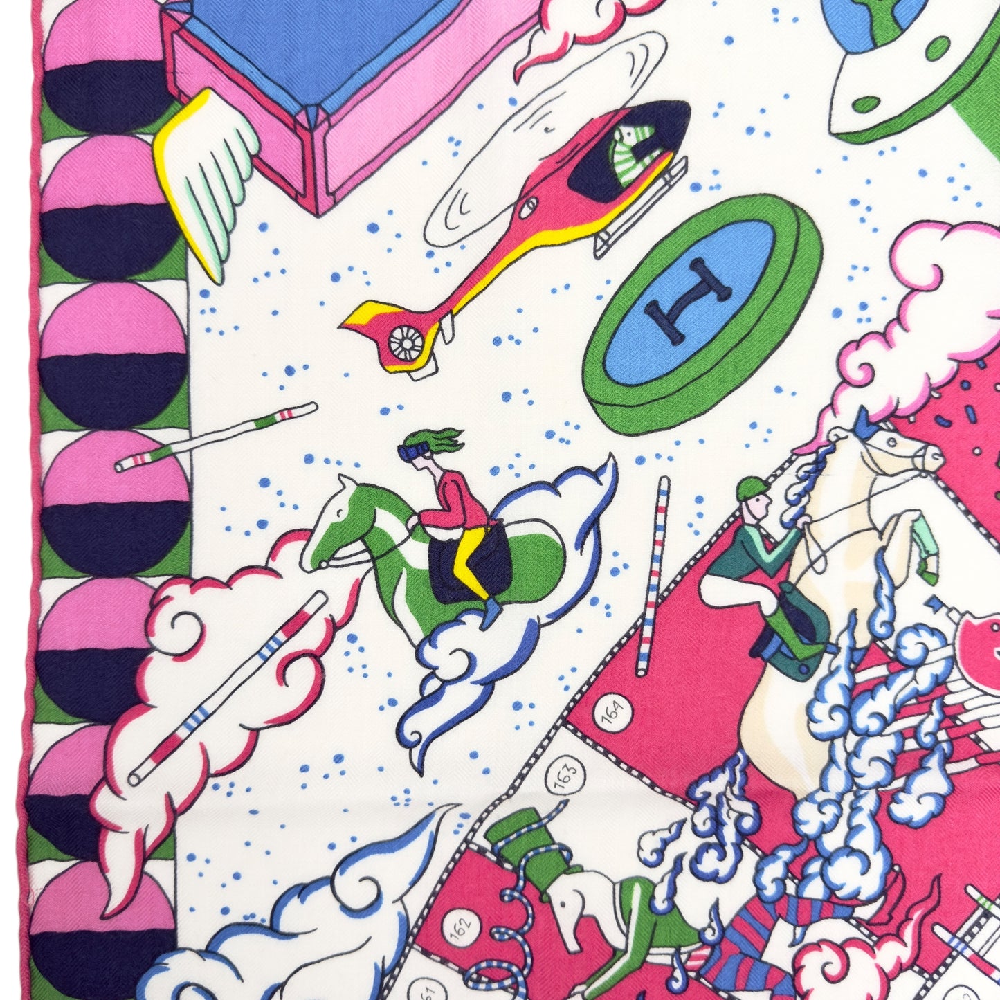 HERMES L'Epopee d'Hermes shawl 140 史詩細節 羊絨 圍巾